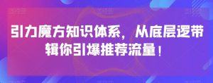 引力魔方知识体系，从底层逻‮带辑‬你引爆‮荐推‬流量！-副业宇宙