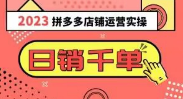2023拼多多运营实操，每天30分钟日销1000＋，爆款选品技巧大全（10节课）-副业宇宙