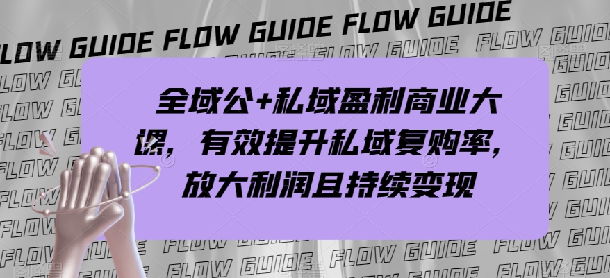 全域公+私域盈利商业大课，有效提升私域复购率，放大利润且持续变现-副业宇宙