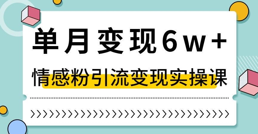 单月变现6W+，抖音情感粉引流变现实操课，小白可做，轻松上手，独家赛道【揭秘】-副业宇宙