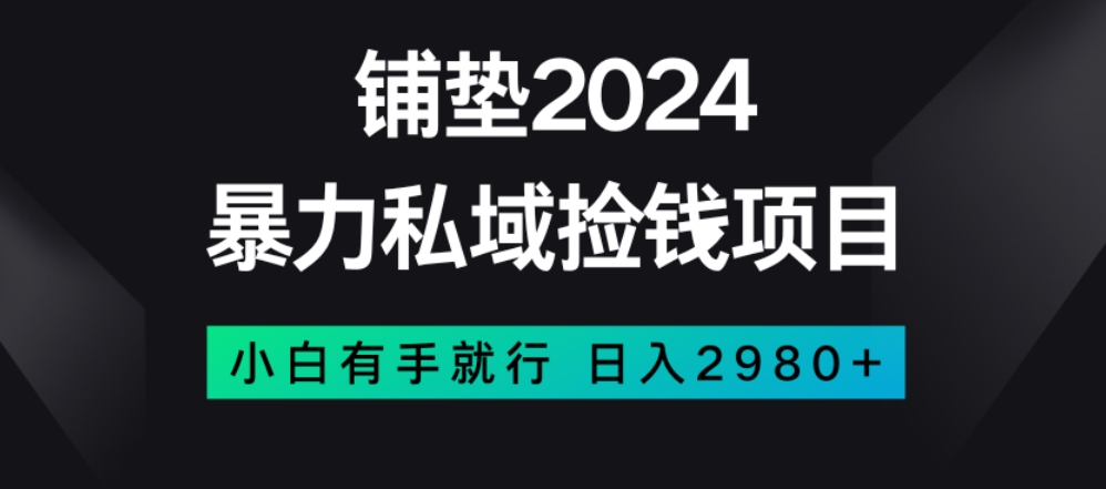 暴力私域捡钱项目，小白无脑操作，日入2980【揭秘】-副业宇宙