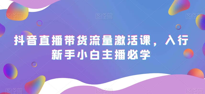 抖音直播带货流量激活课，入行新手小白主播必学-副业宇宙
