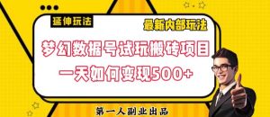 数据号回归玩法游戏试玩搬砖项目再创日入500+【揭秘】-副业宇宙