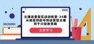 主播运营型实战训练营-第34期从底层到起号到运营型主播到千川投放思路-副业宇宙