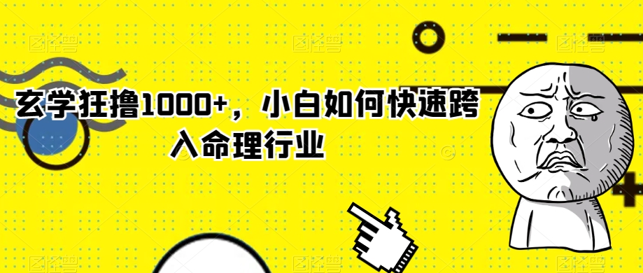 玄学狂撸1000+，小白如何快速跨入命理行业【揭秘】-副业宇宙