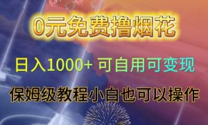 0元免费撸烟花日入1000+可自用可变现保姆级教程小白也可以操作【仅揭秘】-副业宇宙