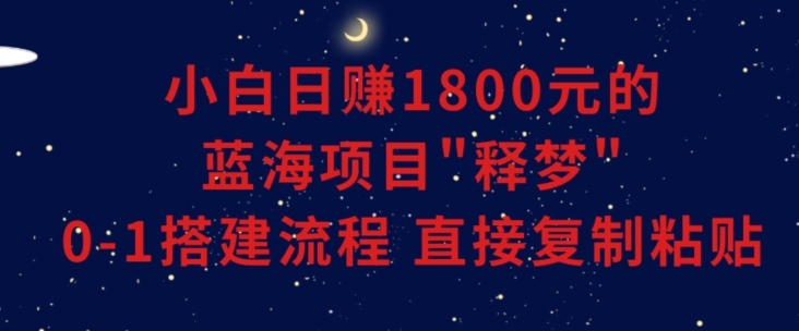 小白能日赚1800元的蓝海项目”释梦”0-1搭建流程可直接复制粘贴长期做【揭秘】-副业宇宙