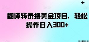 翻译转录撸美金项目,轻松操作日入300+【揭秘】-副业宇宙