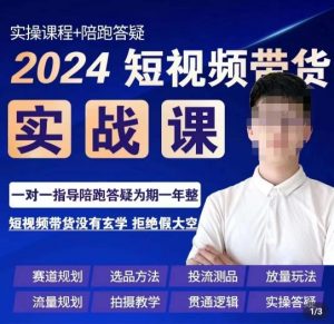 果哥·2024短视频带货实操课,赛道规划/选品方法/投流测品/放量玩法/流量规划/拍摄教学-副业宇宙