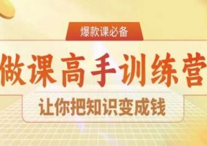 28天做课高手陪跑营，让你把知识变成钱-副业宇宙