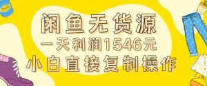 外面收2980的闲鱼无货源玩法实操一天利润1546元0成本入场含全套流程【揭秘】-副业宇宙