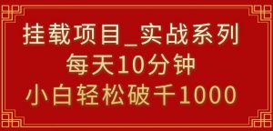 挂载项目，小白轻松破1000，每天10分钟，实战系列保姆级教程【揭秘】-副业宇宙