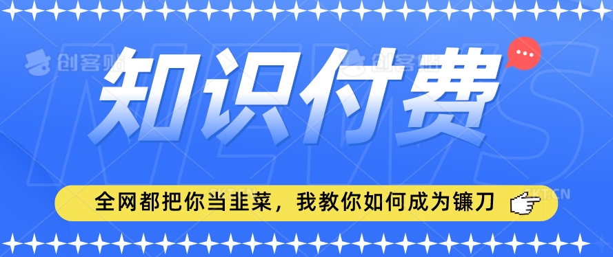 2024最新知识付费项目，小白也能轻松入局，全网都在教你做项目，我教你做镰刀【揭秘】-副业宇宙