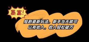 短剧最新玩法，新手当天就可以有收入，收入轻松破万【揭秘】-副业宇宙