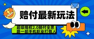 超级维权2.0全新玩法，2024赔付全思路职业打假一部手机搞定【仅揭秘】-副业宇宙