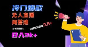 冷门爆款直播间手把手搭建，流量巨大，日入3k+【揭秘】-副业宇宙