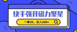 信息差赚钱项目，快手强开磁力聚星，一单20，日入200+【揭秘】-副业宇宙
