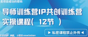 导师训练营3.0IP共创训练营私密实操课程（12节）-卖项目的密码成功秘诀【揭秘】-副业宇宙