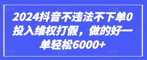 2024抖音不违法不下单0投入维权打假，做的好一单轻松6000+【仅揭秘】-副业宇宙
