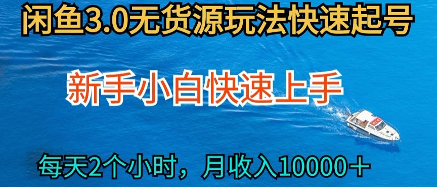 2024最新闲鱼无货源玩法，从0开始小白快手上手，每天2小时月收入过万【揭秘】-副业宇宙