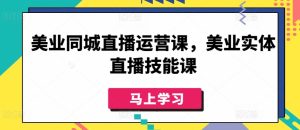 美业同城直播运营课，美业实体直播技能课-副业宇宙