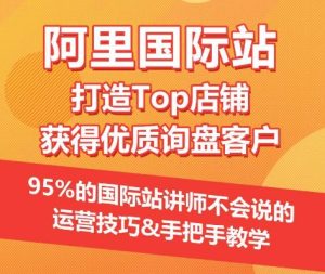 【阿里国际站】打造Top店铺&获得优质询盘客户,95%的国际站讲师不会说的运营技巧-副业宇宙