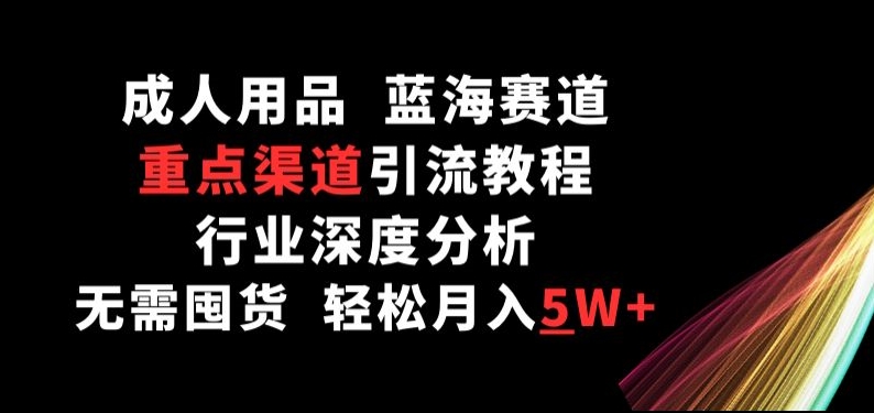 成人用品，蓝海赛道，重点渠道引流教程，行业深度分析，无需囤货，轻松月入5W+【揭秘】-副业宇宙