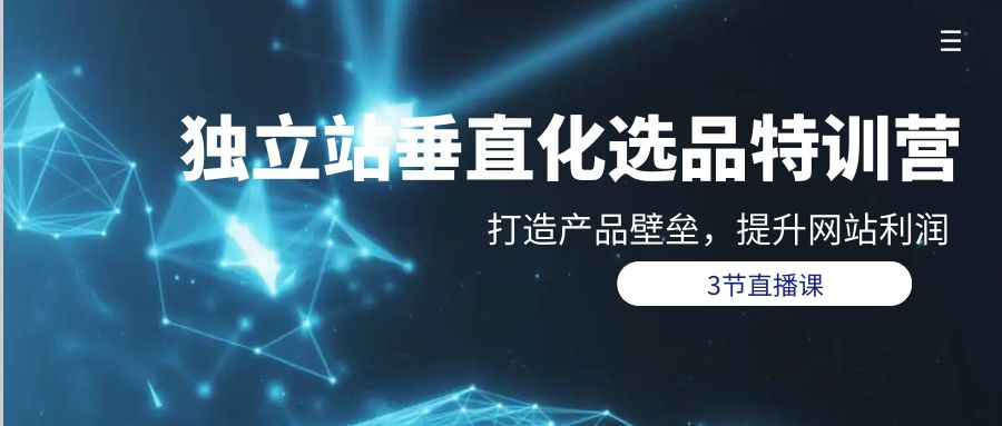 独立站-垂直化选品训练营，打造产品壁垒，提升网站利润-副业宇宙