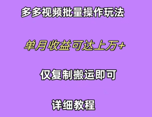 拼多多视频带货快速过爆款选品教程 每天轻轻松松赚取三位数佣金-副业宇宙