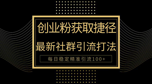 创业粉捷径！最新被动引流方法大揭秘，实现每日100+精准引流-副业宇宙