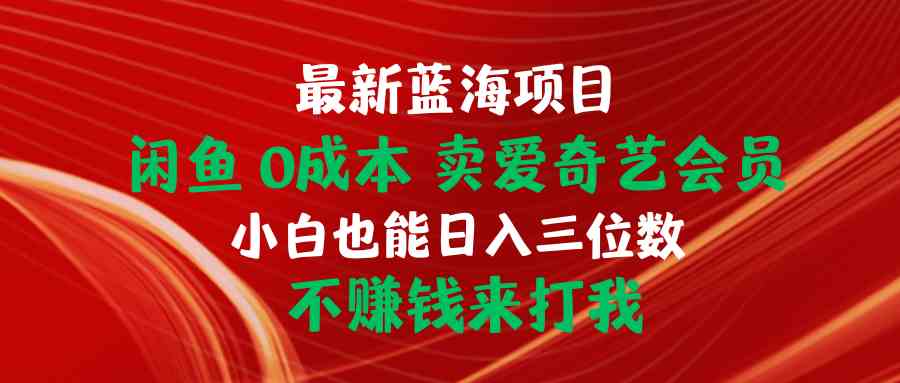 最新蓝海项目 闲鱼0成本 卖爱奇艺会员 小白也能入三位数 不赚钱来打我-副业宇宙