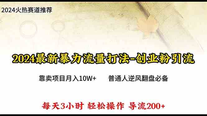 2024年最新暴力流量打法，每日导入300+，靠卖项目月入10W+-副业宇宙