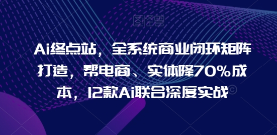 Ai终点站，全系统商业闭环矩阵打造，帮电商、实体降70%成本，12款Ai联合深度实战-副业宇宙