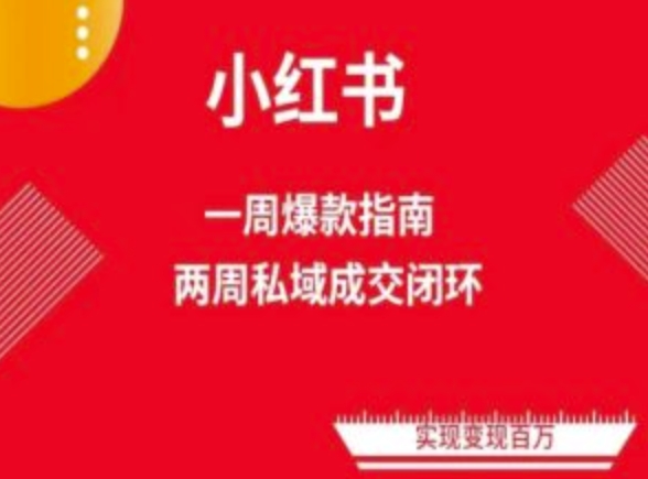 爆款小红书免费流量体系课程(两周变现)，小红书电商教程-副业宇宙