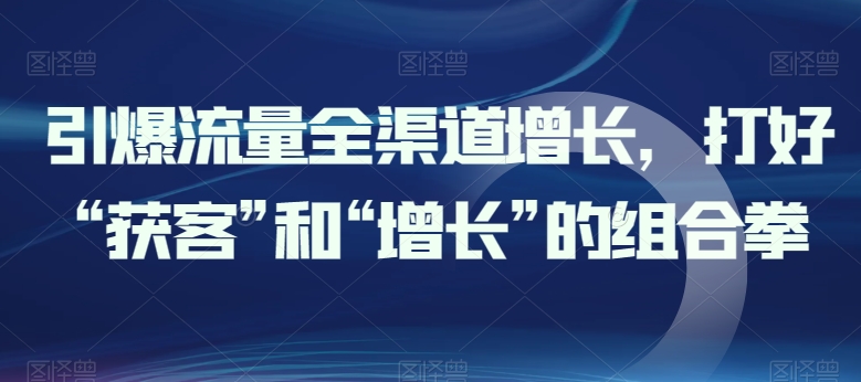 引爆流量全渠道增长，打好“获客”和“增长”的组合拳-副业宇宙