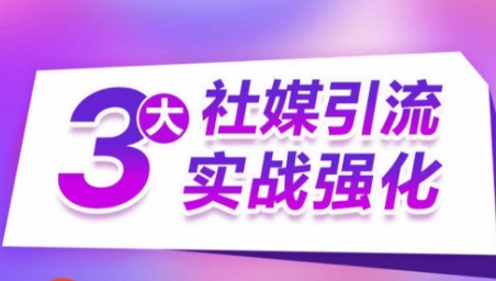 3大社媒引流实战强化，多渠道站外引流，高效精准获客，订单销售额翻倍增长-副业宇宙