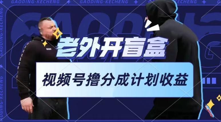 老外开盲盒视频，撸视频号分成计划收益，每天只需一小时，新手小白轻松上手【揭秘】-副业宇宙