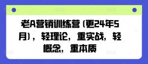 老A营销训练营(更24年5月)，轻理论，重实战，轻概念，重本质-副业宇宙