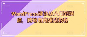 WordPress建站从入门到精通，跨境电商建站教程-副业宇宙