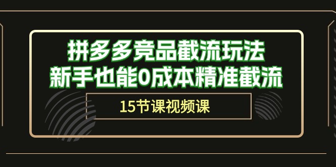 拼多多竞品截流玩法，新手也能0成本精准截流（15节课）-副业宇宙