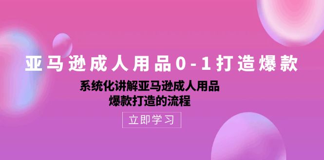 亚马逊成人用品0-1打造爆款：系统化讲解亚马逊成人用品爆款打造的流程-副业宇宙