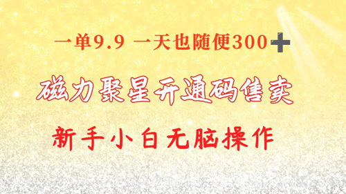 快手磁力聚星码信息差 售卖 一单卖9.9 一天也轻松300+ 新手小白无脑操作-副业宇宙