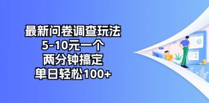 最新问卷调查玩法,5-10元一个,两分钟搞定,单日轻松100+-副业宇宙