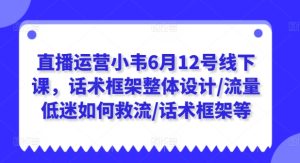 直播运营小韦6月12号线下课,话术框架整体设计/流量低迷如何救流/话术框架等-副业宇宙