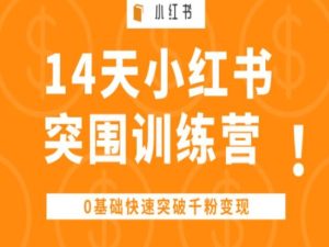 14天小红书突围训练营 ,0基础快速突破千粉变现-副业宇宙