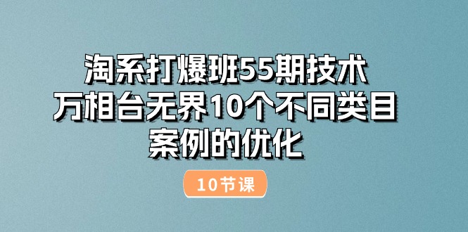 淘系打爆班55期技术：万相台无界10个不同类目案例的优化-副业宇宙