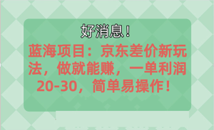 越早知道越能赚到钱的蓝海项目：京东大平台操作，一单利润20-30-副业宇宙