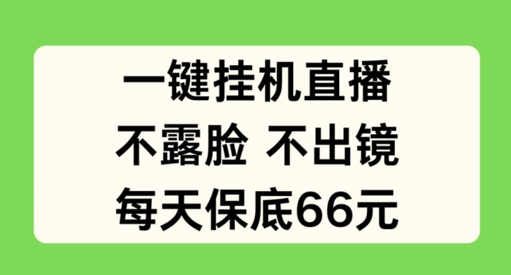 一键挂JI直播，不露脸不出境，每天保底66元【揭秘】-副业宇宙