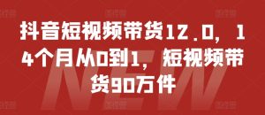 抖音短视频带货12.0,14个月从0到1,短视频带货90万件-副业宇宙