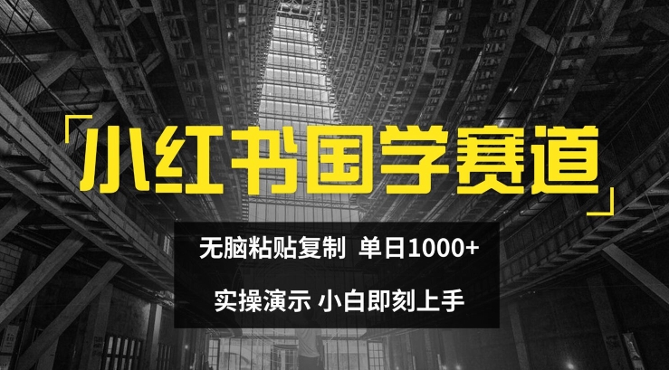 小红书国学赛道，无脑粘贴复制，单日1K，实操演示，小白即刻上手【揭秘】-副业宇宙